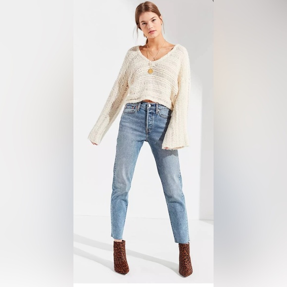 Urban Outfitters Tahini Bell Sleeve Fringe Sweater - Picture 10 of 10